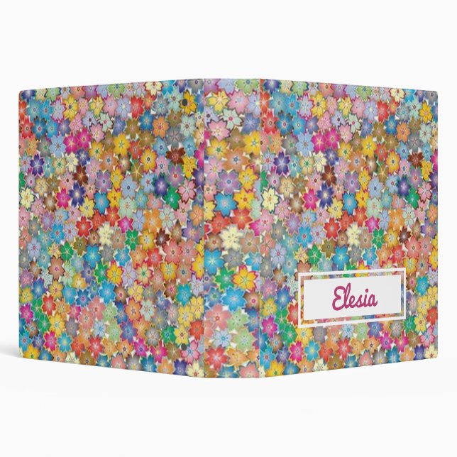 Retro Floral Custom 3 Ring Binder (Background)