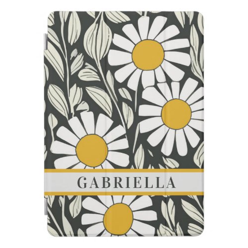 Retro Floral Daisies April Birth Flower  Name iPad Pro Cover