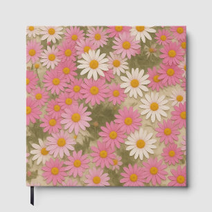 Retro Floral Daisy Pattern Aesthetic Design Guest Book