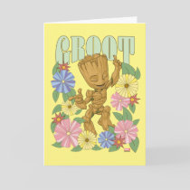 Retro Floral Dancing Kid Groot Graphic Card