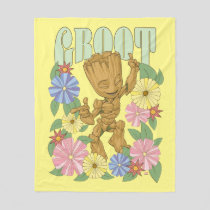 Retro Floral Dancing Kid Groot Graphic Fleece Blanket