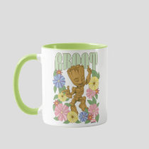 Retro Floral Dancing Kid Groot Graphic Mug
