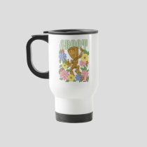 Retro Floral Dancing Kid Groot Graphic Travel Mug