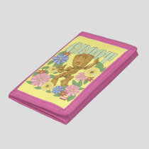 Retro Floral Dancing Kid Groot Graphic Trifold Wallet