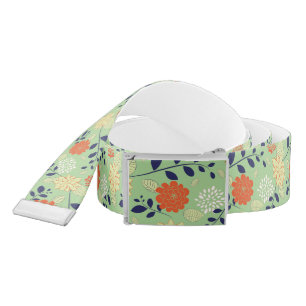 Retro Floral Design Belt
