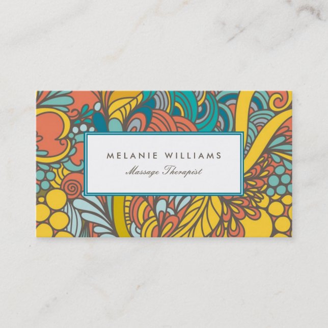 Retro Floral Design Business Cards (Front)