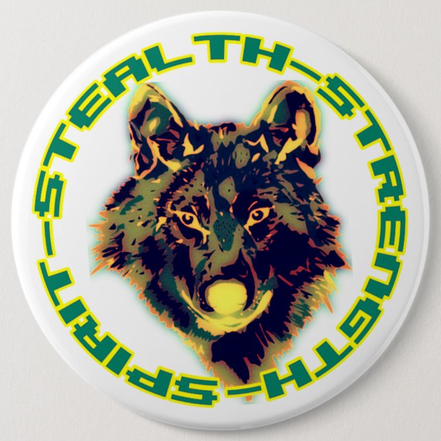 retro floral design button (Front)
