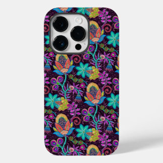 Retro Floral Design Colorful Glass Beads Look Case-Mate iPhone 14 Pro Case