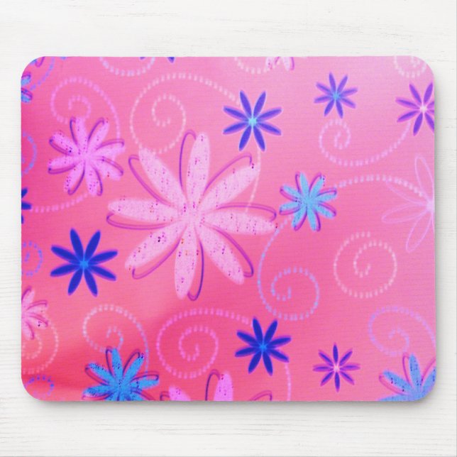 Retro Floral Design MousePad (Front)