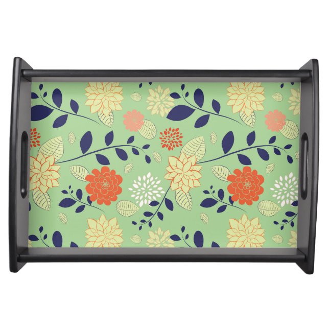 Retro Floral Design Serving Tray (Front)