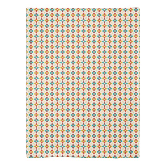 Retro Floral  Duvet Cover (Back)