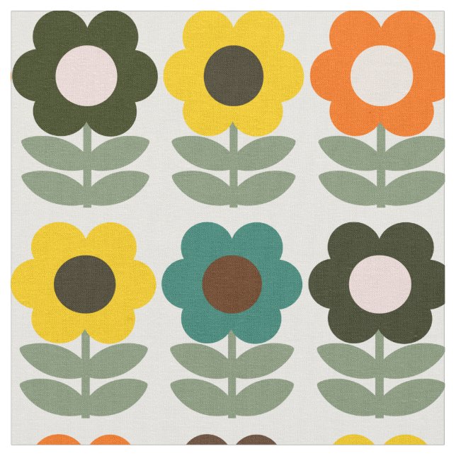 Retro floral fabric (Close Up)