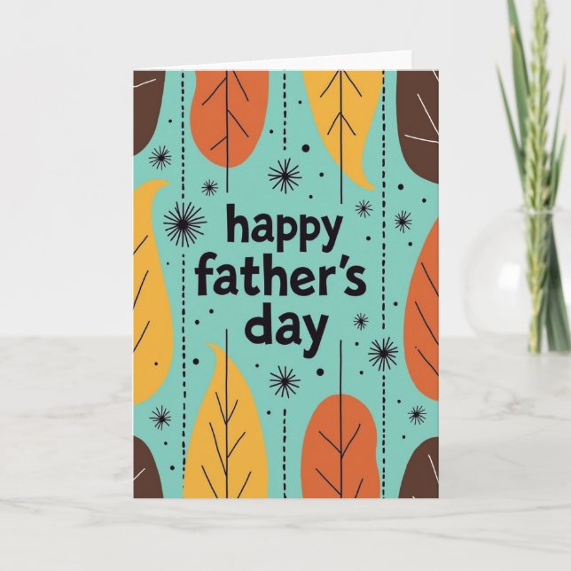 Retro Floral Fathers Day Card (Front)
