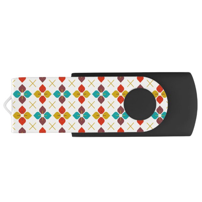 Retro Floral  Flash Drive (Back)
