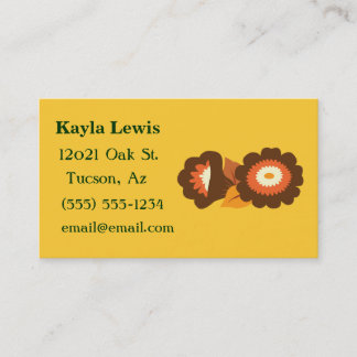 Retro Floral Flower Business Cards