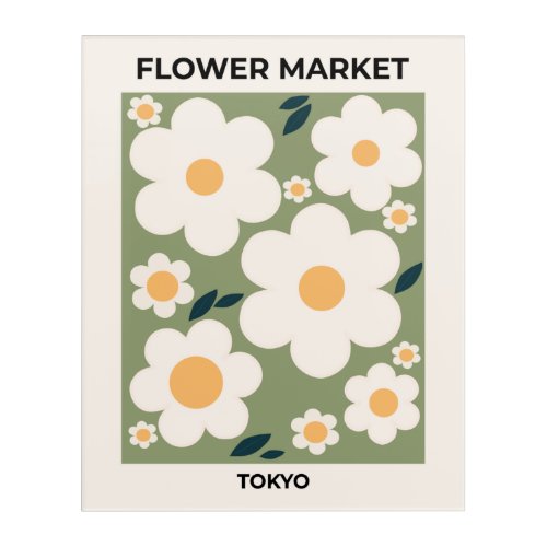 Retro Floral Flower Market Tokyo Abstract Flowers Acrylic Print