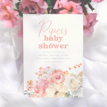 Retro Floral Girl Baby Shower