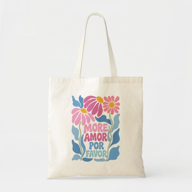 Retro Floral Groovy Aesthetic  Tote Bag (Front)