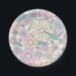 Retro Floral groovy Birthday Paper Plates<br><div class="desc">Retro inspired Groovy One or Two Groovy birthday plates with 70's style flowers and boho fonts and colors.</div>