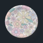 Retro Floral groovy Birthday Paper Plates<br><div class="desc">Retro inspired Groovy One or Two Groovy birthday plates with 70's style flowers and boho fonts and colors.</div>