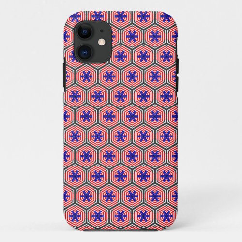 Retro floral hexagonal seamless iPhone 11 case