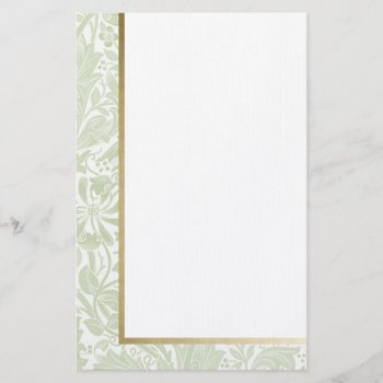 Retro Floral In Light Green -customized Stationery by LilithDeAnu at Zazzle