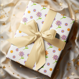 Retro Floral Indulgence Wrapping Paper Sheets
