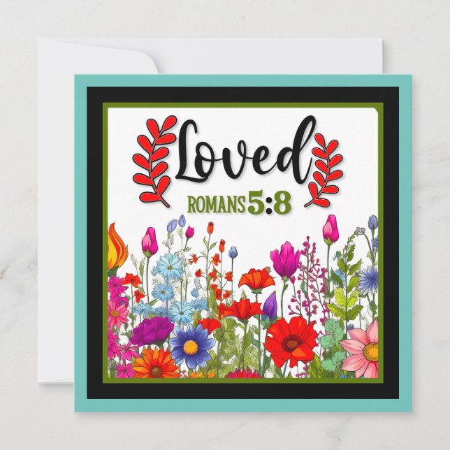 Retro Floral Inspirational   Holiday Card (Front)