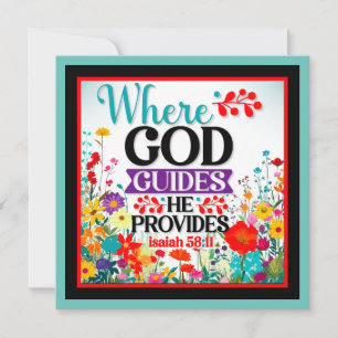 Retro Floral Inspirational   Holiday Card