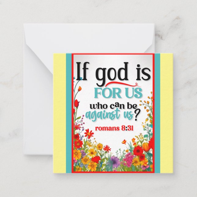 Retro Floral Inspirational   Note Card (Front)