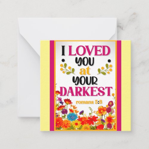 Retro Floral Inspirational   Note Card