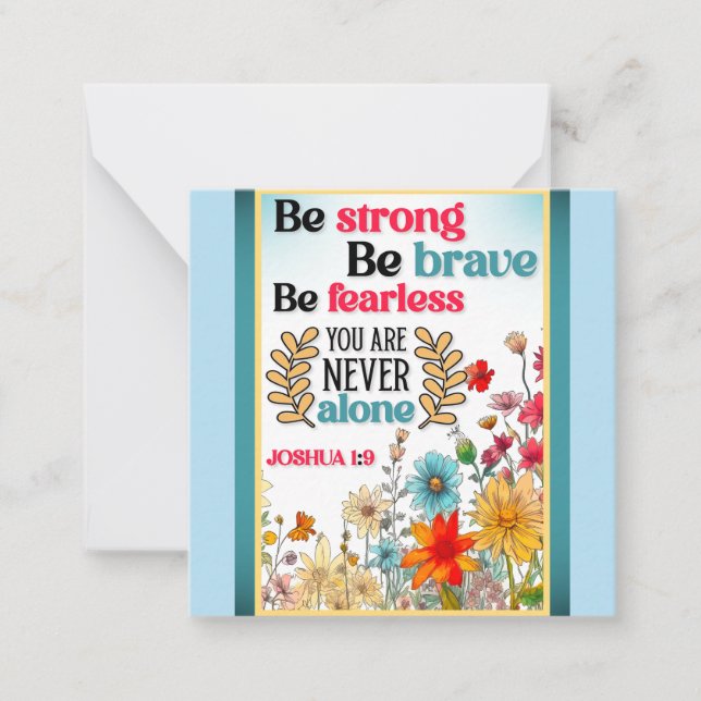 Retro Floral Inspirational   Note Card (Front)