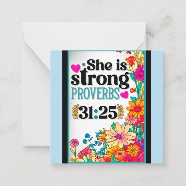 Retro Floral Inspirational   Note Card (Front)
