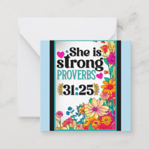 Retro Floral Inspirational Note Card