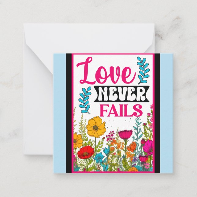 Retro Floral Inspirational   Note Card (Front)