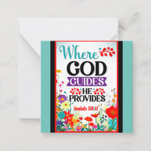 Retro Floral Inspirational Note Card