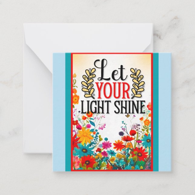 Retro Floral Inspirational   Note Card (Front)