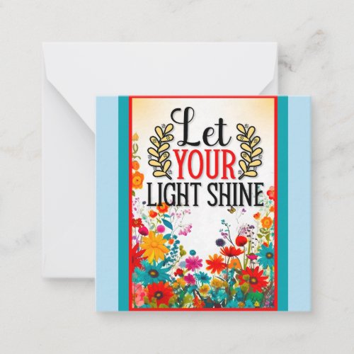 Retro Floral Inspirational   Note Card