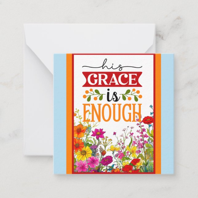 Retro Floral Inspirational   Note Card (Front)