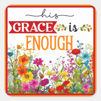 Retro Floral Inspirational Square Sticker