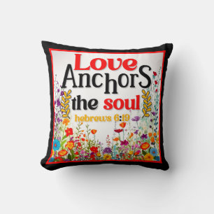 Retro Floral Inspirational Throw Pillow