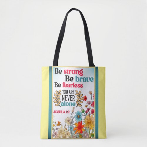 Retro Floral Inspirational  Tote Bag