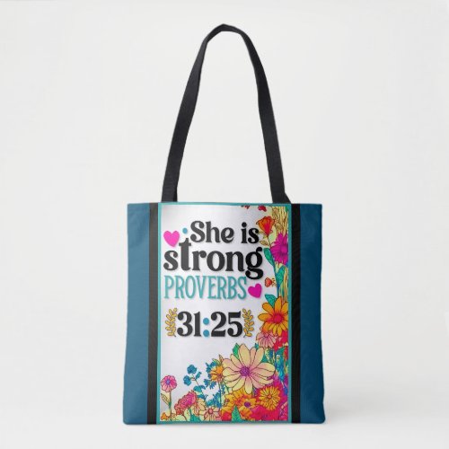 Retro Floral Inspirational   Tote Bag