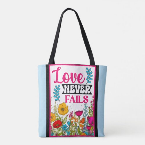 Retro Floral Inspirational   Tote Bag