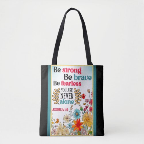 Retro Floral Inspirational  Tote Bag