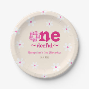 Retro Floral Isn't She Onedefrul 1st Birthday Paper Plates