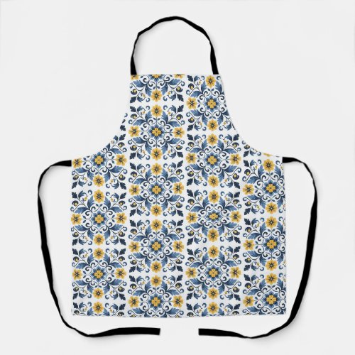 Retro Floral Kitchen Apron for Women