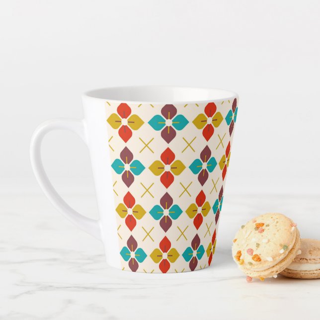 Retro Floral  Latte Mug (In Situ)