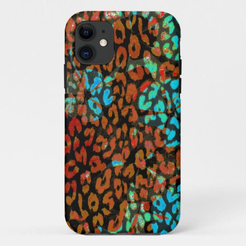 Retro Floral Leopard Print Skin iPhone 11 Case