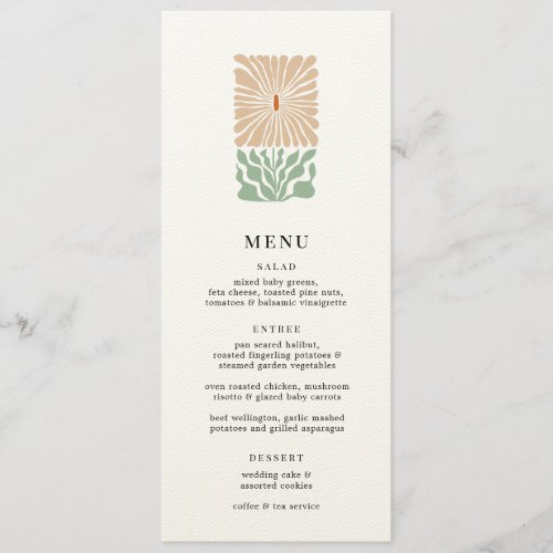 Retro Floral Logo Wedding Menu